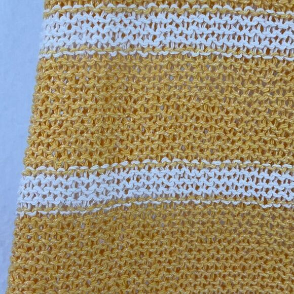 NWT Zara Yellow White Striped Knit High-Rise Pull-On Flared Pants Size Medium - Picture 3 of 9